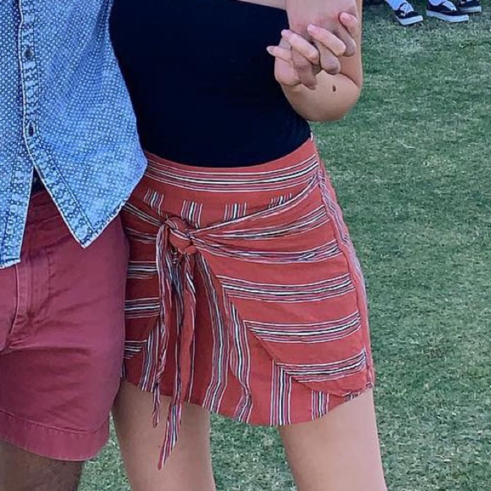 Orange striped skirt